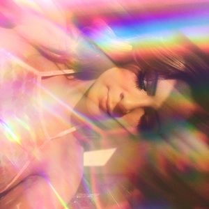 Iridescent halter crop top